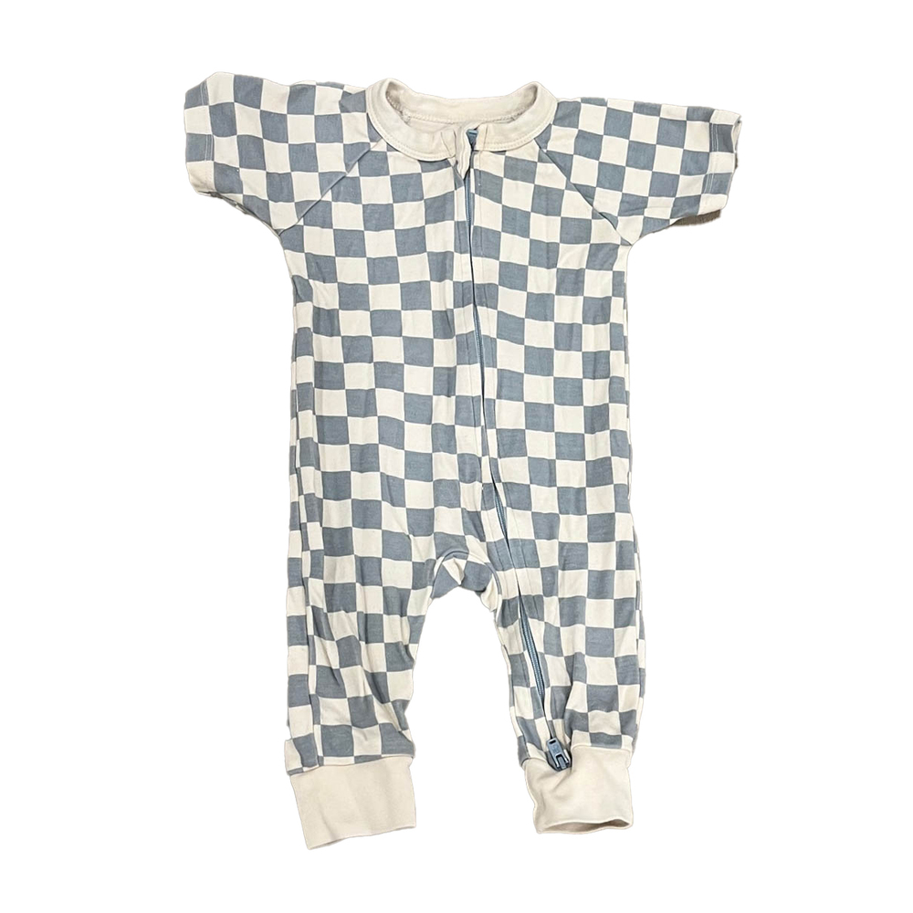 Goumi Boys Green Check 1-piece Non-footed Pajamas size: 3-6 Months